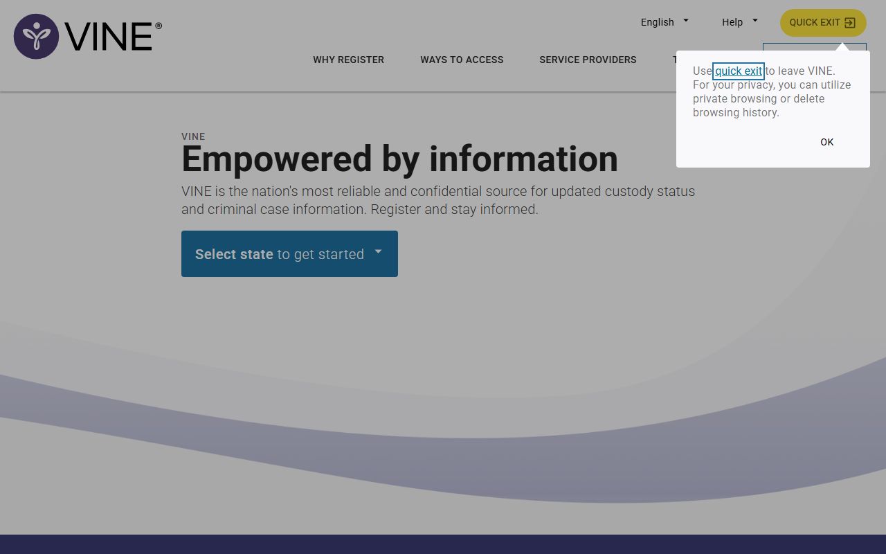 VINELink custody lookup portal for Bristol County inmate search, Massachusetts