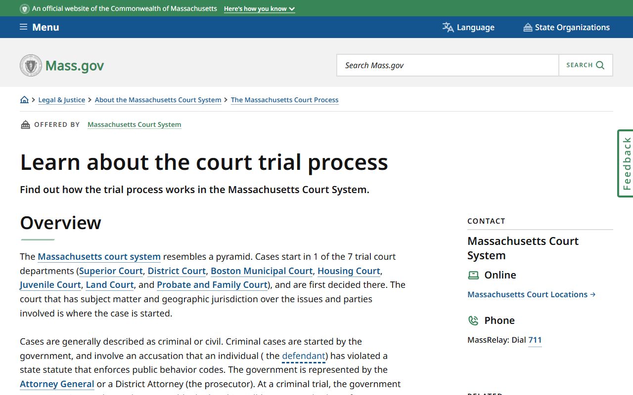 Bristol County court records process overview from Mass.gov